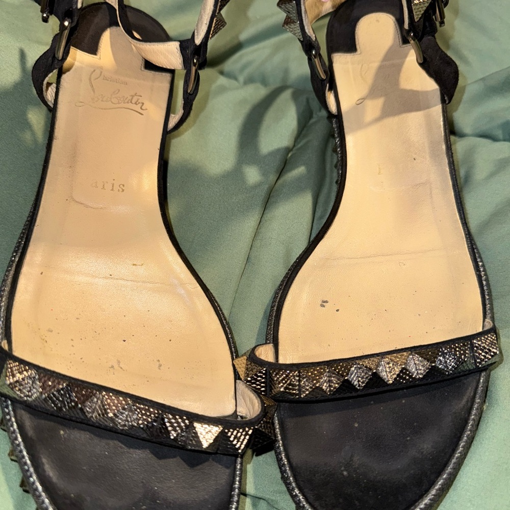 Christian Louboutin Black Studded Sandals